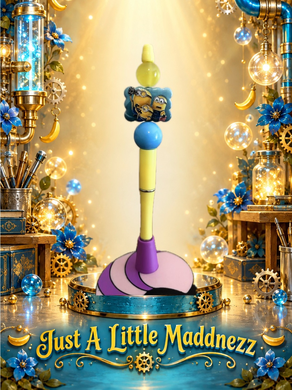 Yellow and Purple Decorative Pen